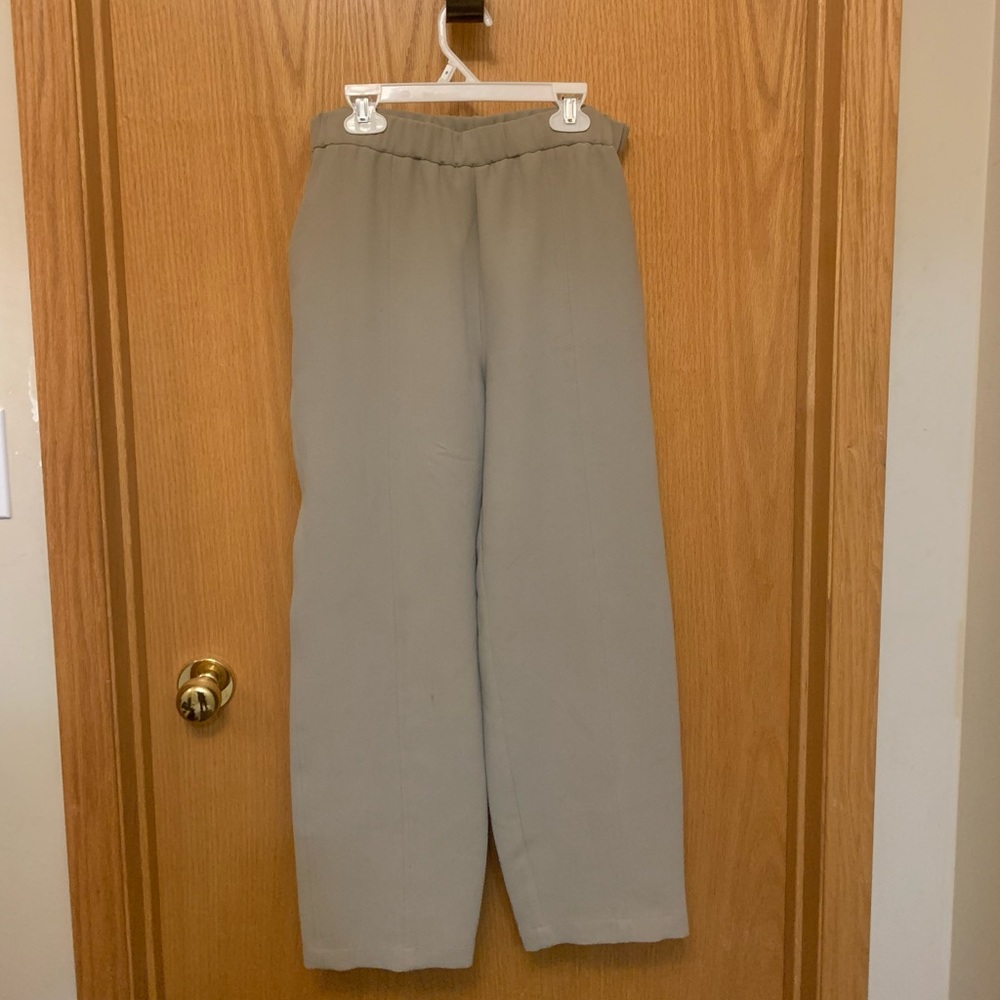 Sage green trousers